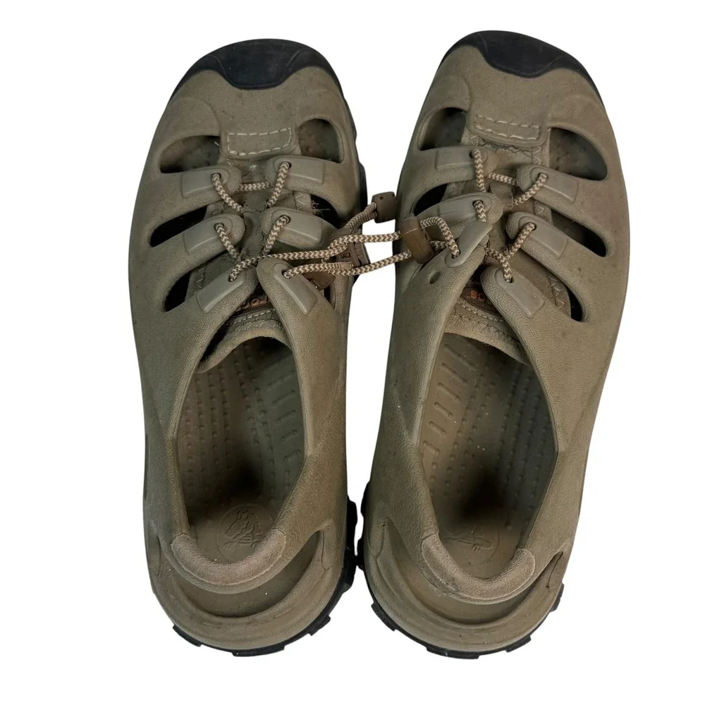 Crocs Swiftwater All Terrain Fisherman Sandals Mens 8 Womens 10 Khaki Tan Black